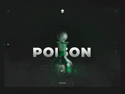 POISON UI clean design flat fog interaction landing page manipulate minimal minimalist poison poison design poison ui smoke ui web web design