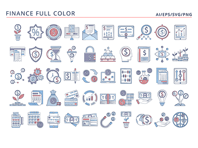 50 Finance Icons (AI, EPS, SVG, PNG files) finance graphics icons vector