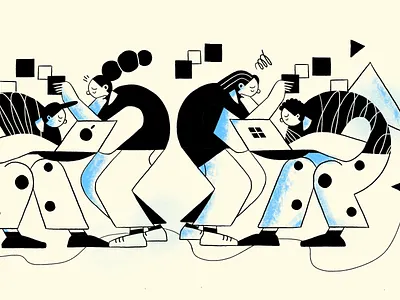 Teamwork Character Illustration branding characterdesign design designinspiration illustration landing page design landingpage ui uidesign uidesigner vector website