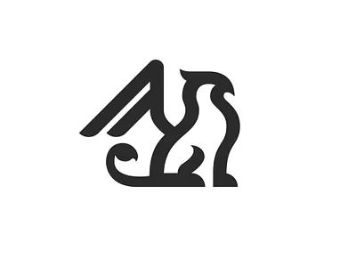 Griffin 1 animal bird brand branding design eagle icon identity illustrator lion logo modern myth mythological silhouette vector