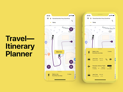 Travel Itinerary planner app application design hawaii hawaiian mobile travel ui ux