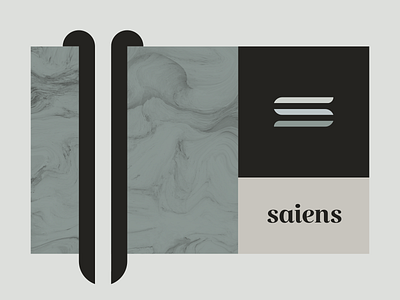 Saiens 3 branding brutalism elegant key visual logo marble minimal mosaic negative space serif texture typography