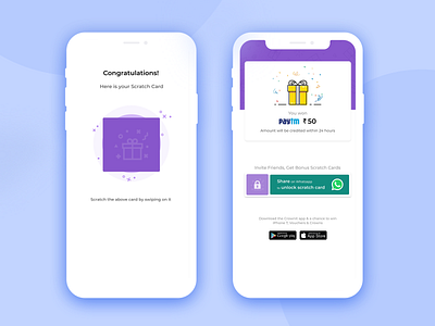 Scratch card UI Design rewards scratch
