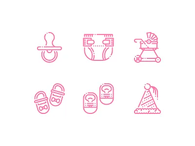 Baby Shower Outline design flat graphic icon icons illustration minimal outline ui vector