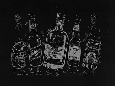 Pabst Dance Party beer bottle cans dancing disco lucky olympia pabst pbr schlitz