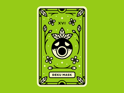 Deku Mask card deku flower illustration line majoras mask plants shrub tarot the legend of zelda