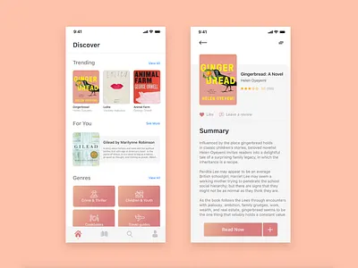 Reading Books App app book clean debute design designer dribbble first shot iphone minimal mobile reading reading app ui ux web
