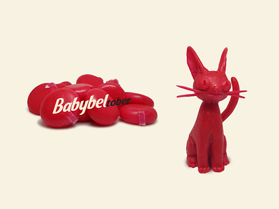 Babybeltober 01 3d animal anime babybel babybeltober cartoons cat character cheese cool fun idea inktober modeling october sculpting