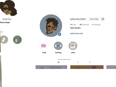 tyler durden page adobe illustrator adobeillustator ai design fight club flat graphicdesign illustration illustrator minimal tyler durden vector web