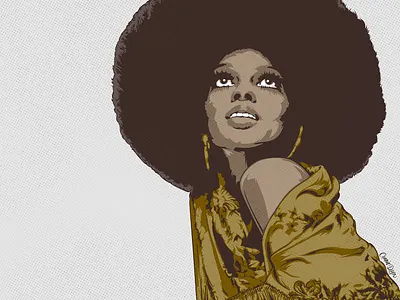 RETRO 03 afro artwork digital digital art digitalart editorial editorial illustration fashion illustration illustrator magazine model music pop portrait print sixties vector
