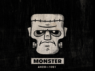 MONSTER Mask adam hanson ahco cartoon frankenstein halftone halloween horror illustration texture vintage