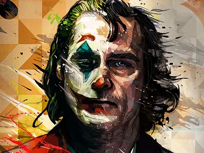 Joaquin Phoenix Joker artistic Poster actor artist celebrity cinema design dress entertainment fame famous fashion film hollywood illustration joker movie premiere star symbol talent vector