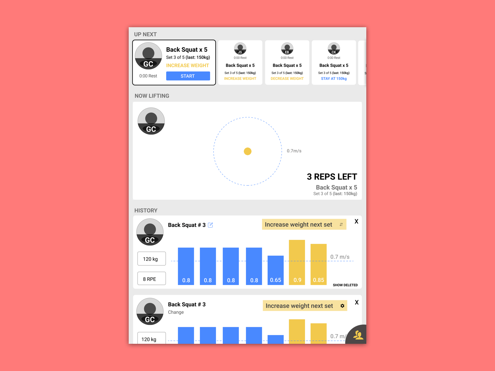 RepOne Strength Athlete Kiosk fitness interaction design ui ux