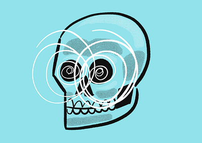 skull doodley digital drawing doodle doodles experiment halftone illustration inking inktober ipad procreate sketch skull trippy