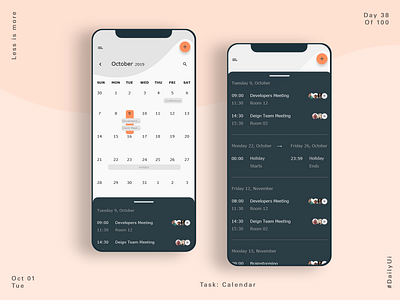 038 Calendar - Daily Task app app design calendar calendar app calendar design dailyui design product design ui ui design uidesign ux ux design uxui