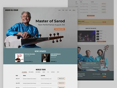 Musician Website Redesign color india music musician redesign typogaphy ui ui design ux ux design website website design website redesign