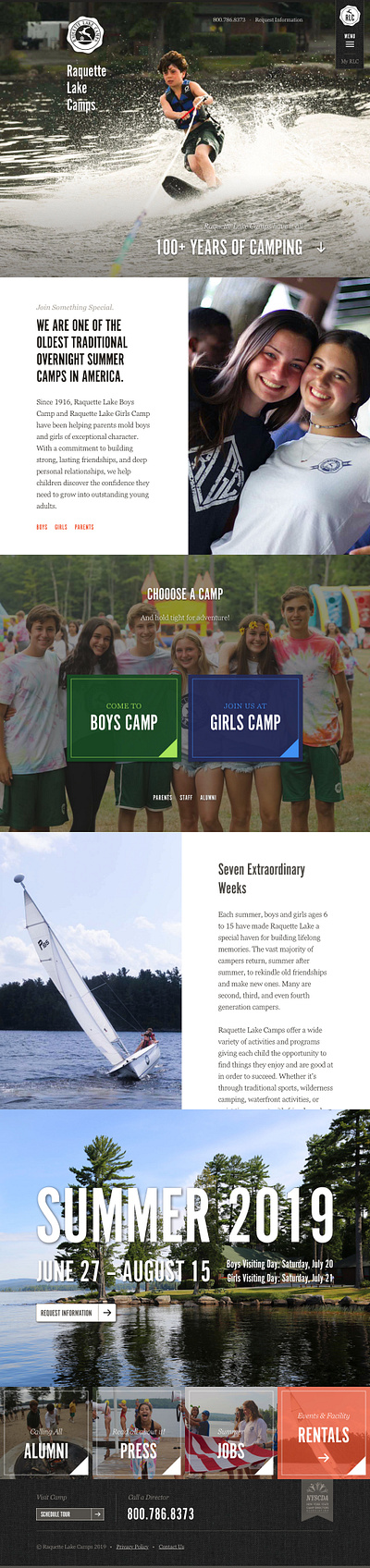 Raquette Lake Homepage (1024) branding ui ux web design