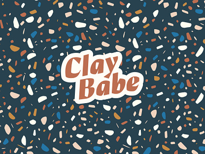 ClayBabe Collective Logo babe background badge brand clay colorful decorative earrings feminine font identity jewelry logo minimal modern pattern sans simple terrazzo typography