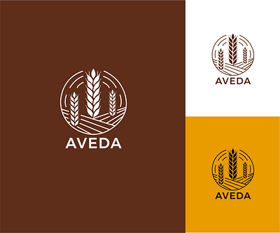 Aveda Wheat Flour Logo brown design flour grain logo vector wheat