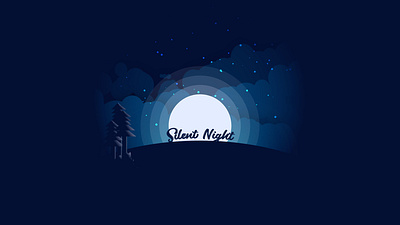 Silent night design flat illustration illustrator vector wallpaper