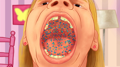 Mouth and bacteria animation background bacteria bacterias boca illustration lengua mouth photoshop texture