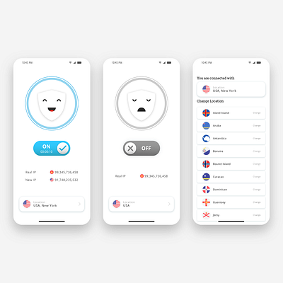 VPN app design illustration mobile app mobile app design mobile design mobile ui ui ui ux uidesign