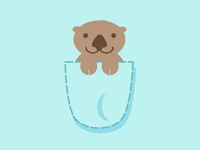 Pocket Otter!!!! affinity designer cute illustration otter simple