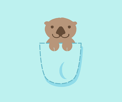 Pocket Otter!!!! affinity designer cute illustration otter simple