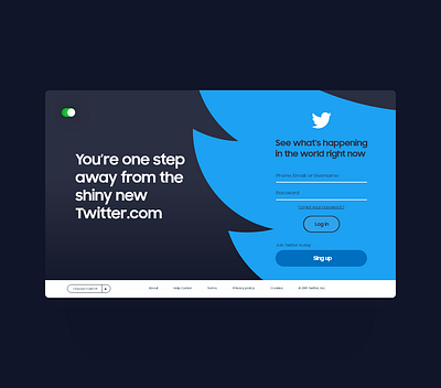 Twitter web page Dark Mode app app design daily challange design landing page ui ui dashboard ui designer uidesign userinterface ux