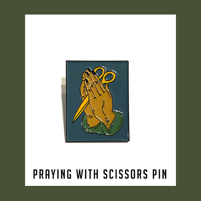 Praying With Scissors brown hands enamel pin gold scissors hand hands lgbt prayer praying with scissors scissors