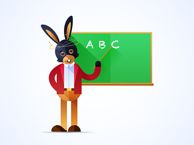 A rabbit character flat illustration vector