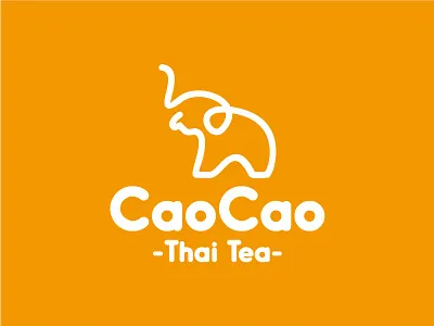 Cao cao thai tea Logo animal brand branding design elephant icon line logo symbol thai tea