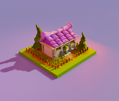 Link's House 3d blender blender3d fanart fantasy house illustration legend of zelda link