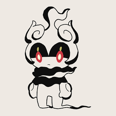 Inktober / Marshadow art black conceptual illustration ink inktober love marshadow pokemon red shading stipple vector