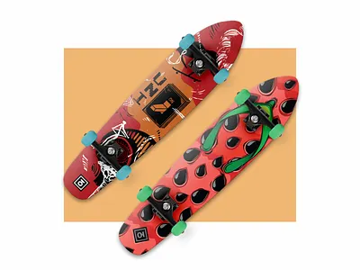 Ancient tutty fruity for deck branding deck design flat fruit illustration seamless skate skateboard vector vintage