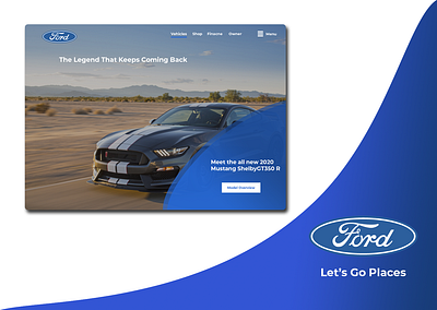 Ford Landing Page branding design ford ford mustang icon illustration lettering logo ui ux vector web