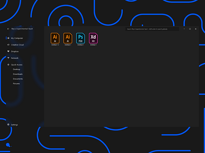 Windows Explorer Minimal Concept art dark mode dark theme fluent design minimal product design ui ux windows 10