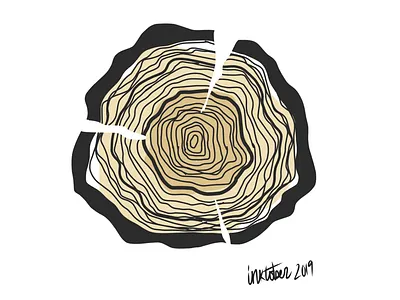Inktober Day 1: Ring free illustration inktober inktober2019 log nature ring tree ring