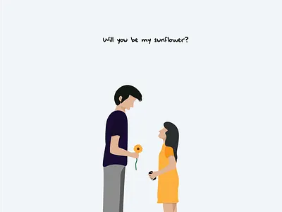 will you be my sunflower sunflower? character clean creative design design designs flat illustration minimal minimalist vector