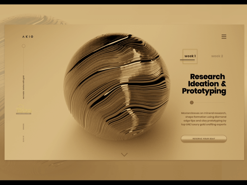 Gold-Conference Landing blender blender3d branding branding design concept design corporate identity front end design interaction design interaction logic user experience