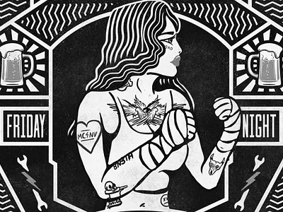 Boxer Illustration boxing digital art graphic design illustration illustrator poster art poster design tattoo vintage