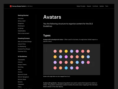 Guidelines website components dark mode design system guidelines landing singapore web