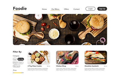 Foodie app burger fastfood food foodie hunger pizza ui website