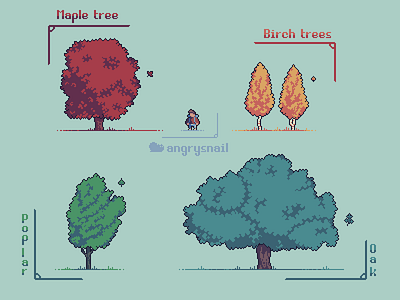 Trees 16bit 8bit 8bitart environment design gameart nature illustration pixel pixel art pixelart tree tree logo trees