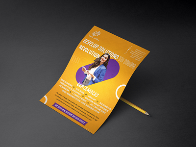 Techloution Poster business poster design design flyer design illustration minimal design mockup modern design poster poster design purple poster technology design technology poster yellow design yellow poster