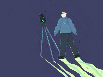 A photographer taking Aurora illustration