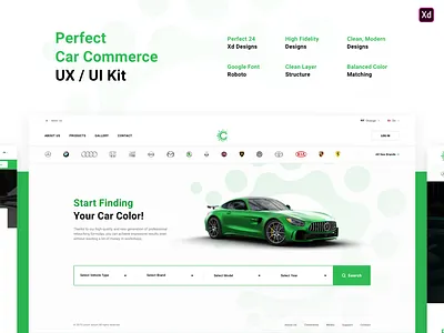 Perfect Car Commerce UX / UI Kit car clean commerce dribbble modern shopping ui ux