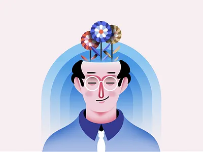 Peaceful Mind art branding character character design color illustration interaction design landing page vector web design