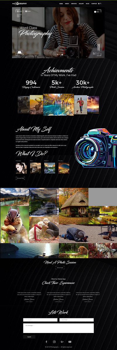 Photography arshuman creative graphic desgin landing page layout photography photography portfolio ui ux web design website