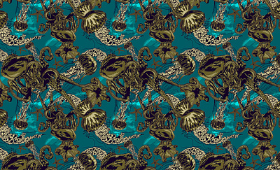 UNDER THE SEA artwork composition creative creative design digital digital art editorial editorial illustration fashion fashion illustration illustration illustrator magazine pattern pattern art vector